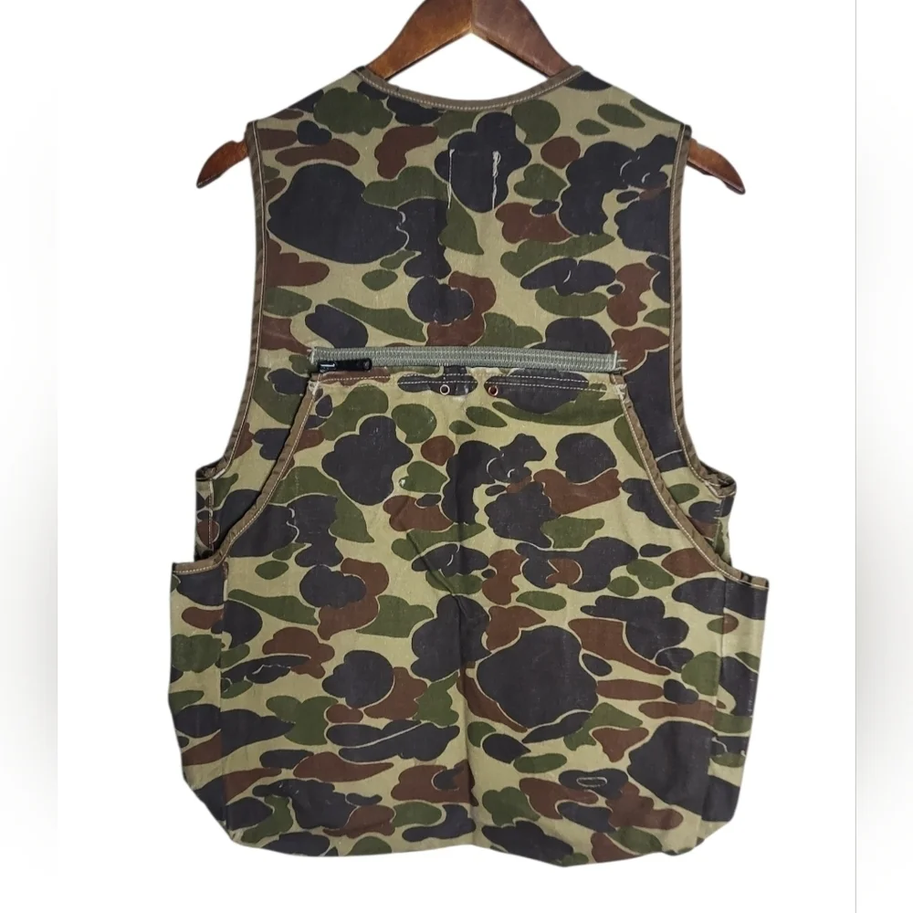 Vintage Carhartt Canvas Duck Camouflage Hunting Vest